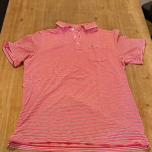 Vineyard Vines Red and White Striped Polo Shirt